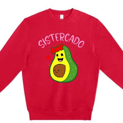 Cute Avocado Girl Face Happy Day Me You Brother Sistercado Premium Crewneck Sweatshirt