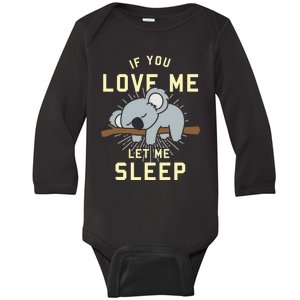 Cute Animal Gift Idea Sleeping Koala Baby Long Sleeve Bodysuit