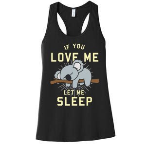 Cute Animal Gift Idea Sleeping Koala Women's Racerback Tank