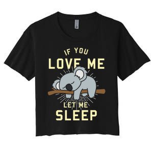 Cute Animal Gift Idea Sleeping Koala Women's Crop Top Tee