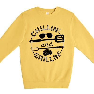 Chillin And Grillin Grill Master Steak Barbecue Bbq Party Gift Premium Crewneck Sweatshirt