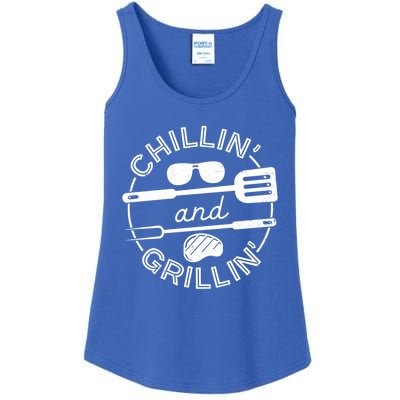 Chillin And Grillin Grill Master Steak Barbecue Bbq Party Gift Ladies Essential Tank