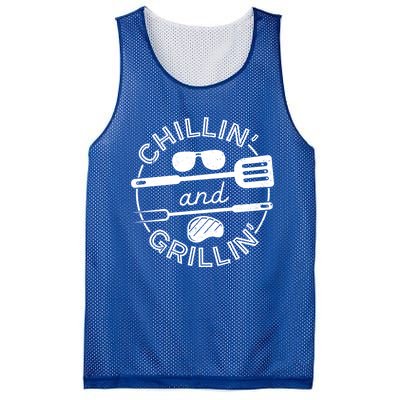 Chillin And Grillin Grill Master Steak Barbecue Bbq Party Gift Mesh Reversible Basketball Jersey Tank