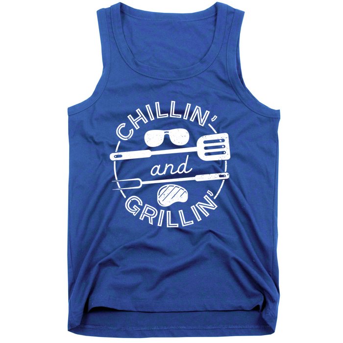 Chillin And Grillin Grill Master Steak Barbecue Bbq Party Gift Tank Top