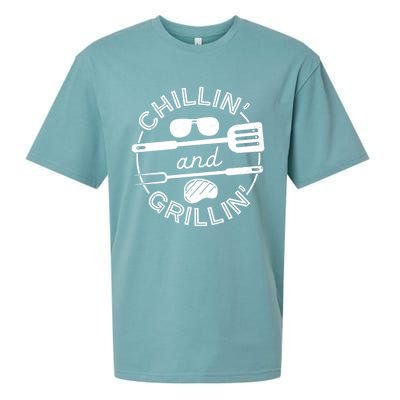 Chillin And Grillin Grill Master Steak Barbecue Bbq Party Gift Sueded Cloud Jersey T-Shirt