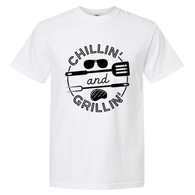 Chillin And Grillin Grill Master Steak Barbecue Bbq Party Gift Garment-Dyed Heavyweight T-Shirt