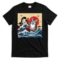 Catzilla Attacking Golden Gate Bridge Funny Cat Design T-Shirt