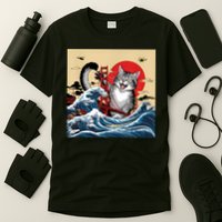 Catzilla Attacking Golden Gate Bridge Funny Cat Design T-Shirt