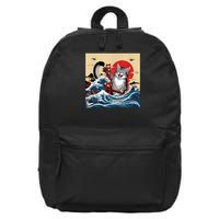 Catzilla Attacking Golden Gate Bridge Funny Cat Design 16 in Basic Backpack