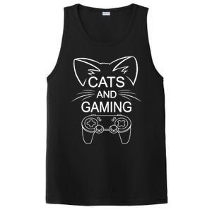 Cats And Gaming Funny Cat Lover Gaming Gift Gamer PosiCharge Competitor Tank