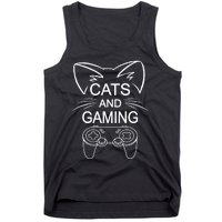 Cats And Gaming Funny Cat Lover Gaming Gift Gamer Tank Top