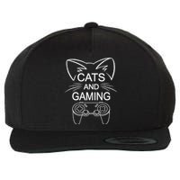 Cats And Gaming Funny Cat Lover Gaming Gift Gamer Wool Snapback Cap