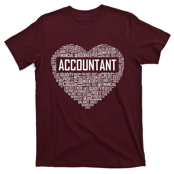 Certified Accountant Gifts Heart Accounting Graduate Gift T-Shirt