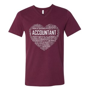 Certified Accountant Gifts Heart Accounting Graduate Gift V-Neck T-Shirt