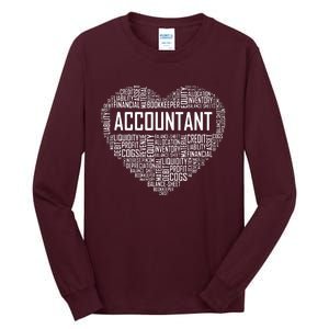 Certified Accountant Gifts Heart Accounting Graduate Gift Tall Long Sleeve T-Shirt