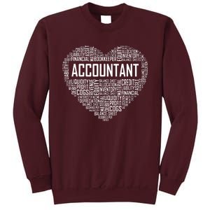 Certified Accountant Gifts Heart Accounting Graduate Gift Tall Sweatshirt