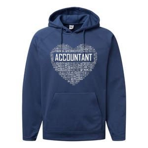 Certified Accountant Gifts Heart Accounting Graduate Gift Performance Fleece Hoodie