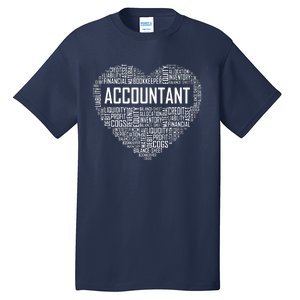 Certified Accountant Gifts Heart Accounting Graduate Gift Tall T-Shirt