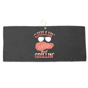 Chillin And Grillin Bbq Barbecue Grill Smoking Gift Large Microfiber Waffle Golf Towel