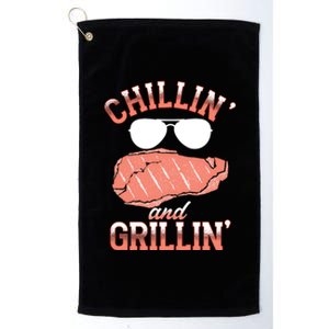 Chillin And Grillin Bbq Barbecue Grill Smoking Gift Platinum Collection Golf Towel