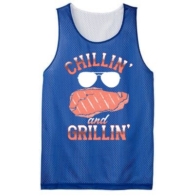 Chillin And Grillin Bbq Barbecue Grill Smoking Gift Mesh Reversible Basketball Jersey Tank