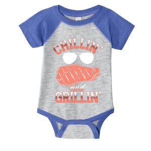 Chillin And Grillin Bbq Barbecue Grill Smoking Gift Infant Baby Jersey Bodysuit