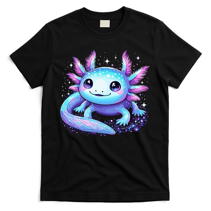 Cute Axolotl Galaxy Rainbow Colorful Axolotl T-Shirt