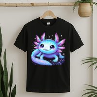 Cute Axolotl Galaxy Rainbow Colorful Axolotl T-Shirt