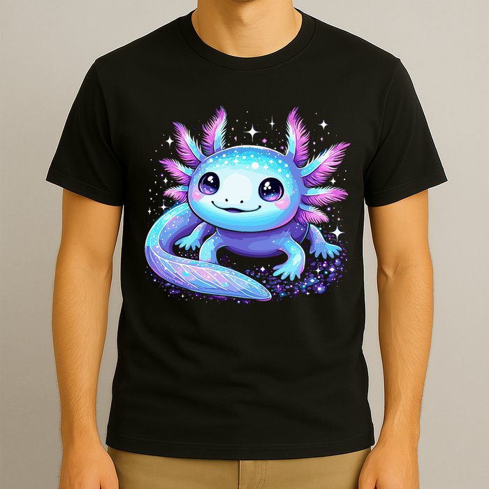 Cute Axolotl Galaxy Rainbow Colorful Axolotl T-Shirt