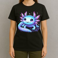 Cute Axolotl Galaxy Rainbow Colorful Axolotl T-Shirt