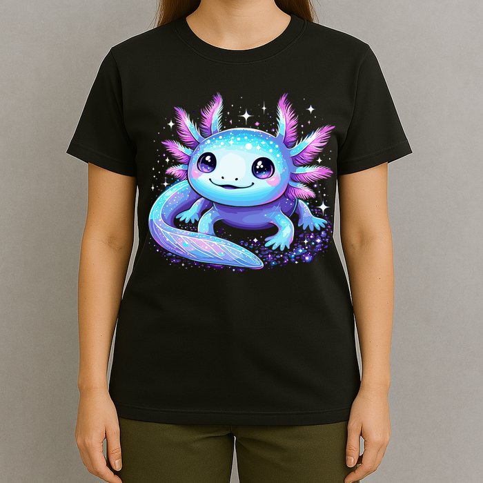 Cute Axolotl Galaxy Rainbow Colorful Axolotl T-Shirt