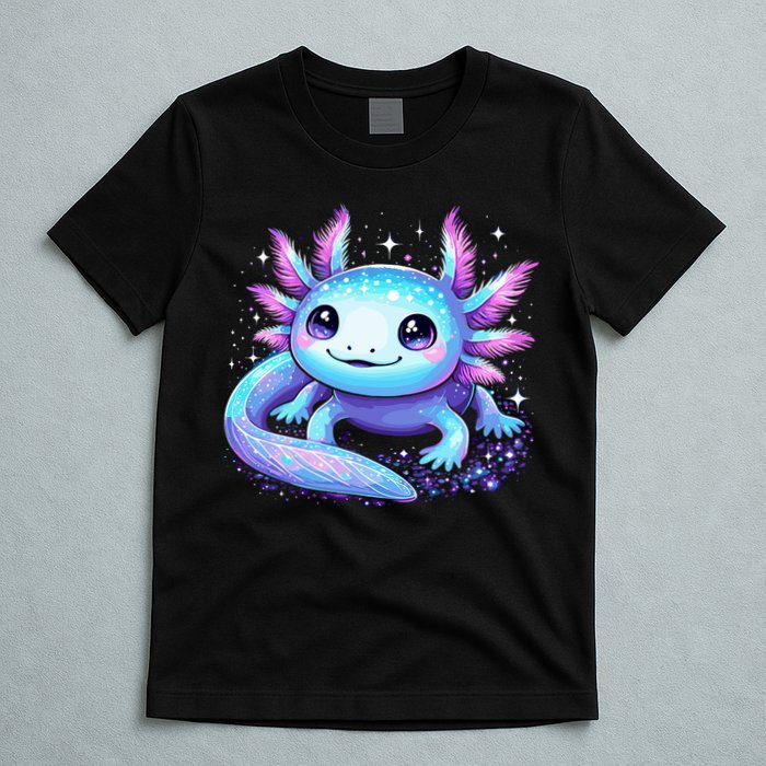 Cute Axolotl Galaxy Rainbow Colorful Axolotl T-Shirt