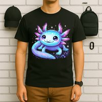 Cute Axolotl Galaxy Rainbow Colorful Axolotl T-Shirt