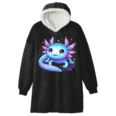 Cute Axolotl Galaxy Rainbow Colorful Axolotl Hooded Wearable Blanket