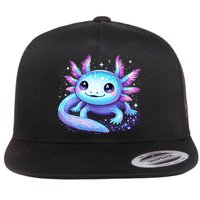 Cute Axolotl Galaxy Rainbow Colorful Axolotl Flatbill Hat