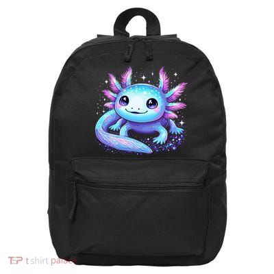 Cute Axolotl Galaxy Rainbow Colorful Axolotl 16 in Basic Backpack
