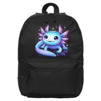 Cute Axolotl Galaxy Rainbow Colorful Axolotl 16 in Basic Backpack