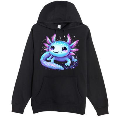 Cute Axolotl Galaxy Rainbow Colorful Axolotl Premium Pullover Hoodie