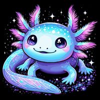 Cute Axolotl Galaxy Rainbow Colorful Axolotl Magnet