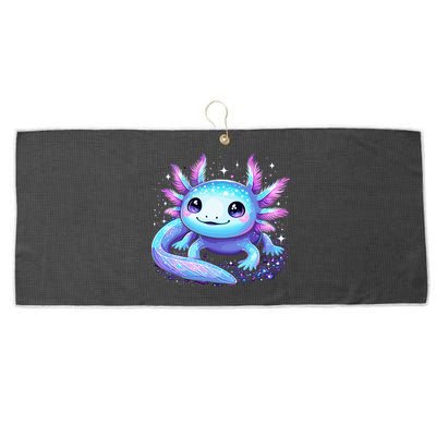 Cute Axolotl Galaxy Rainbow Colorful Axolotl Large Microfiber Waffle Golf Towel