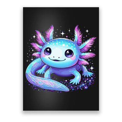 Cute Axolotl Galaxy Rainbow Colorful Axolotl Poster