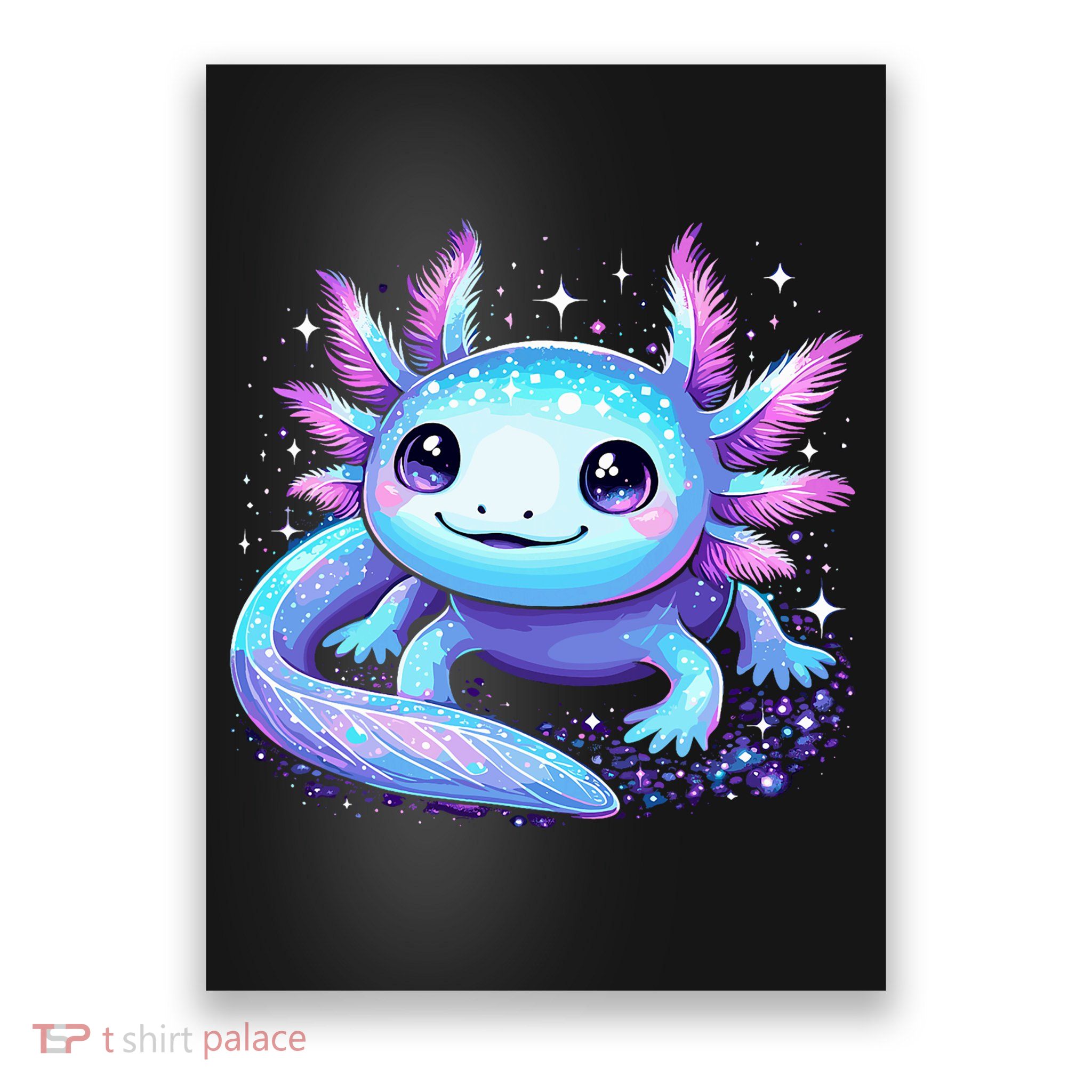 Cute Axolotl Galaxy Rainbow Colorful Axolotl Poster