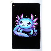 Cute Axolotl Galaxy Rainbow Colorful Axolotl Golf Towel