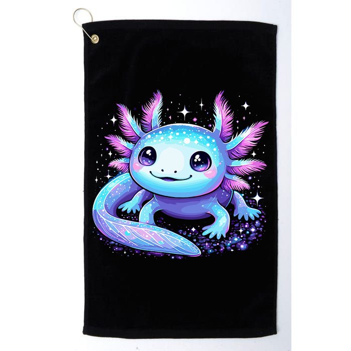 Cute Axolotl Galaxy Rainbow Colorful Axolotl Golf Towel