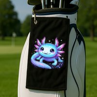 Cute Axolotl Galaxy Rainbow Colorful Axolotl Golf Towel