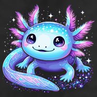 Cute Axolotl Galaxy Rainbow Colorful Axolotl Golf Towel