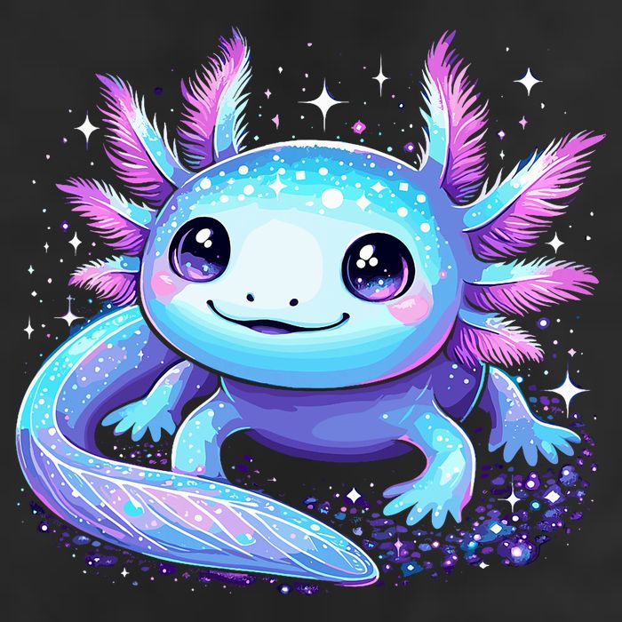 Cute Axolotl Galaxy Rainbow Colorful Axolotl Golf Towel