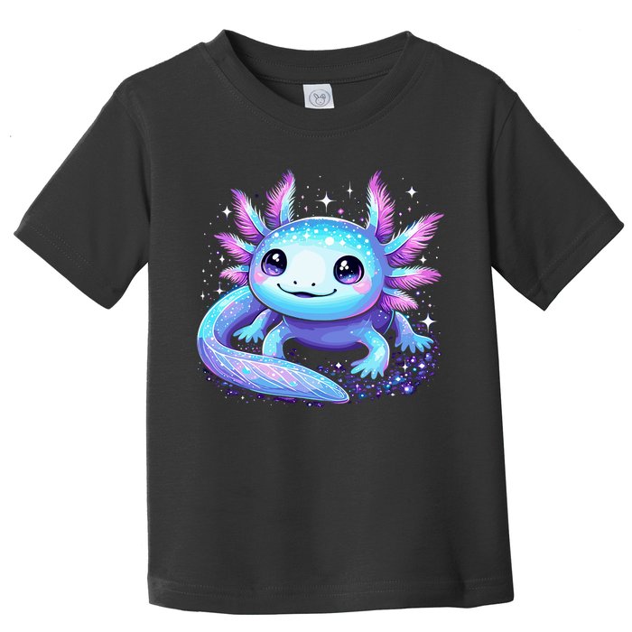 Cute Axolotl Galaxy Rainbow Colorful Axolotl Toddler T-Shirt