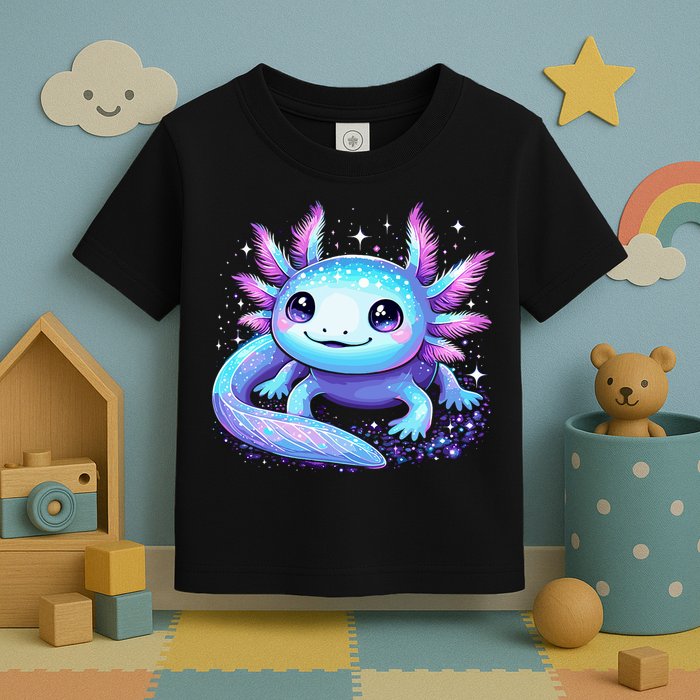 Cute Axolotl Galaxy Rainbow Colorful Axolotl Toddler T-Shirt
