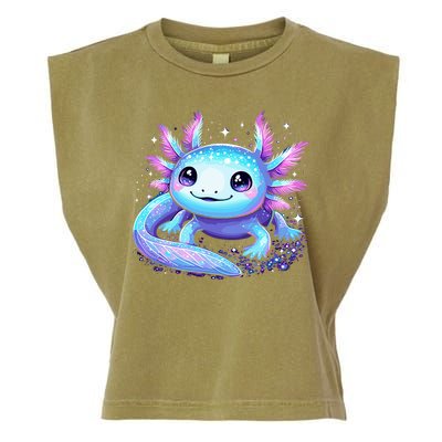Cute Axolotl Galaxy Rainbow Colorful Axolotl Garment-Dyed Women's Muscle Tee
